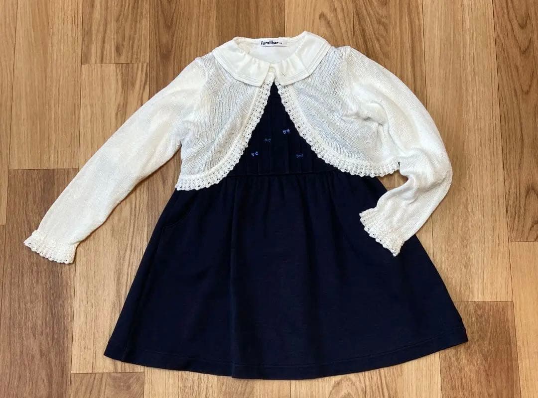 ファミリア　フォーマルセット　ワンピース　ボレロ　お受験