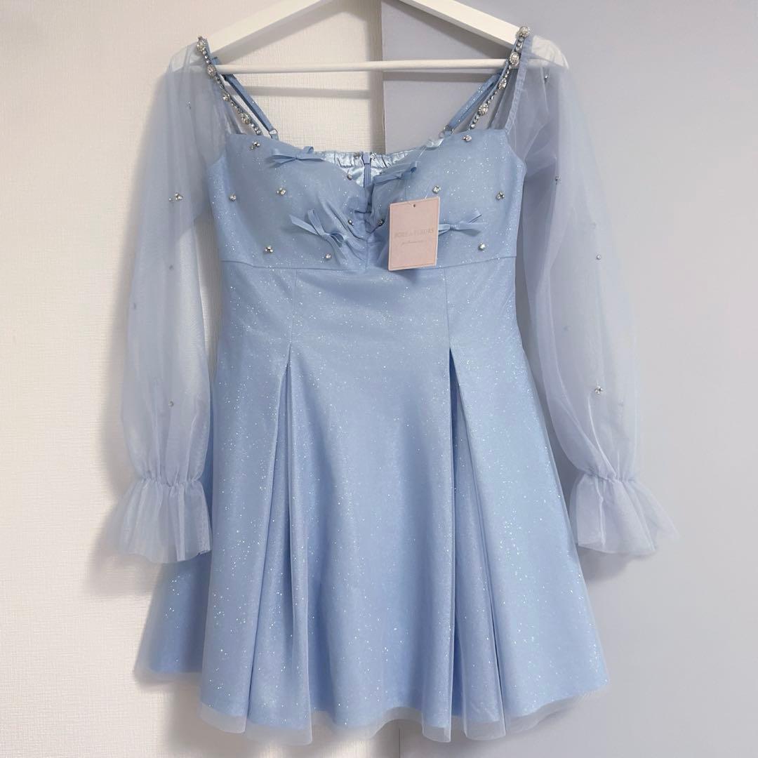 ROBE de FLEURS キャバドレス 水色 S - メルカリ