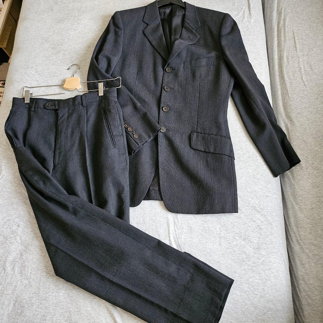 ポールスミス スーツ 上下セットアップ Lサイズ ストライプ 4ボタン