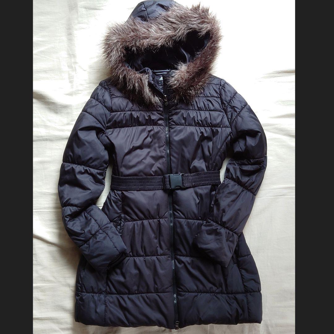 adidas アディダス ロング コート ファー 中綿 ベルト 付き ダウン