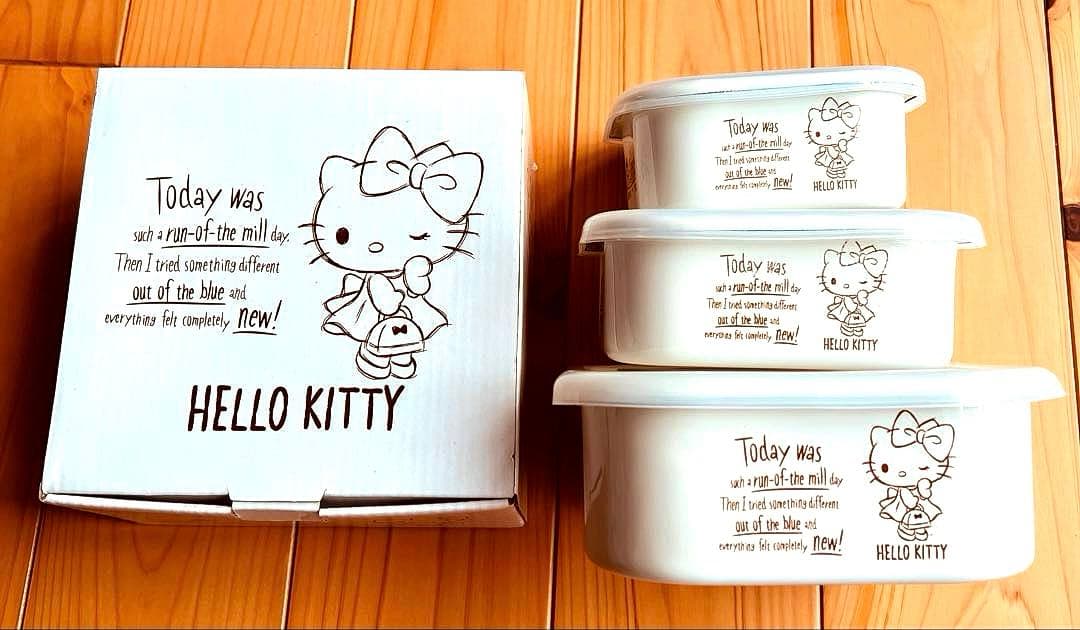 HELLO KITTY (ハロー キティ) 食品保存容器 3個セット - メルカリ
