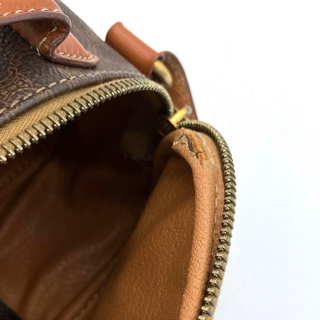 【CELINE】2wayショルダーバッグ　ミニバッグ　マカダム柄　ダークブラウン