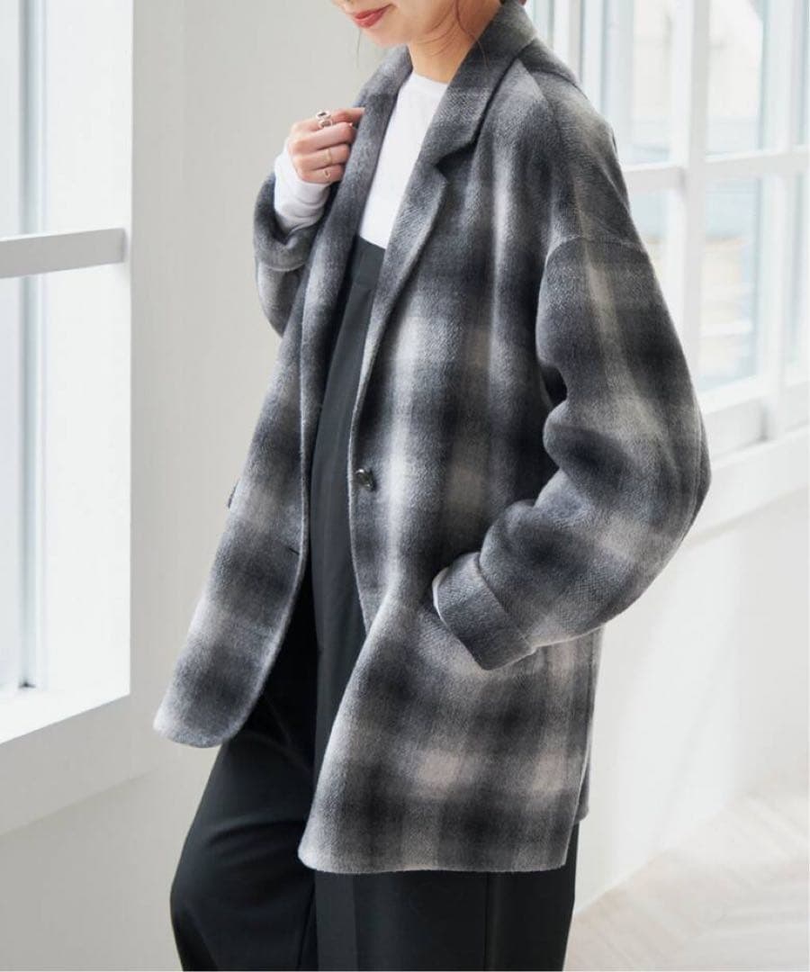 【Spick and Span】未使用タグ付ウールミックスリバージャケット 38 ウールミックスリバージャケット | スピック＆スパン(Spick and Span