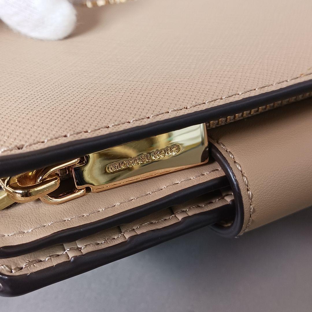 633/新品/MICHAEL KORS マイケルコース/二つ折り財布/ベージュ
