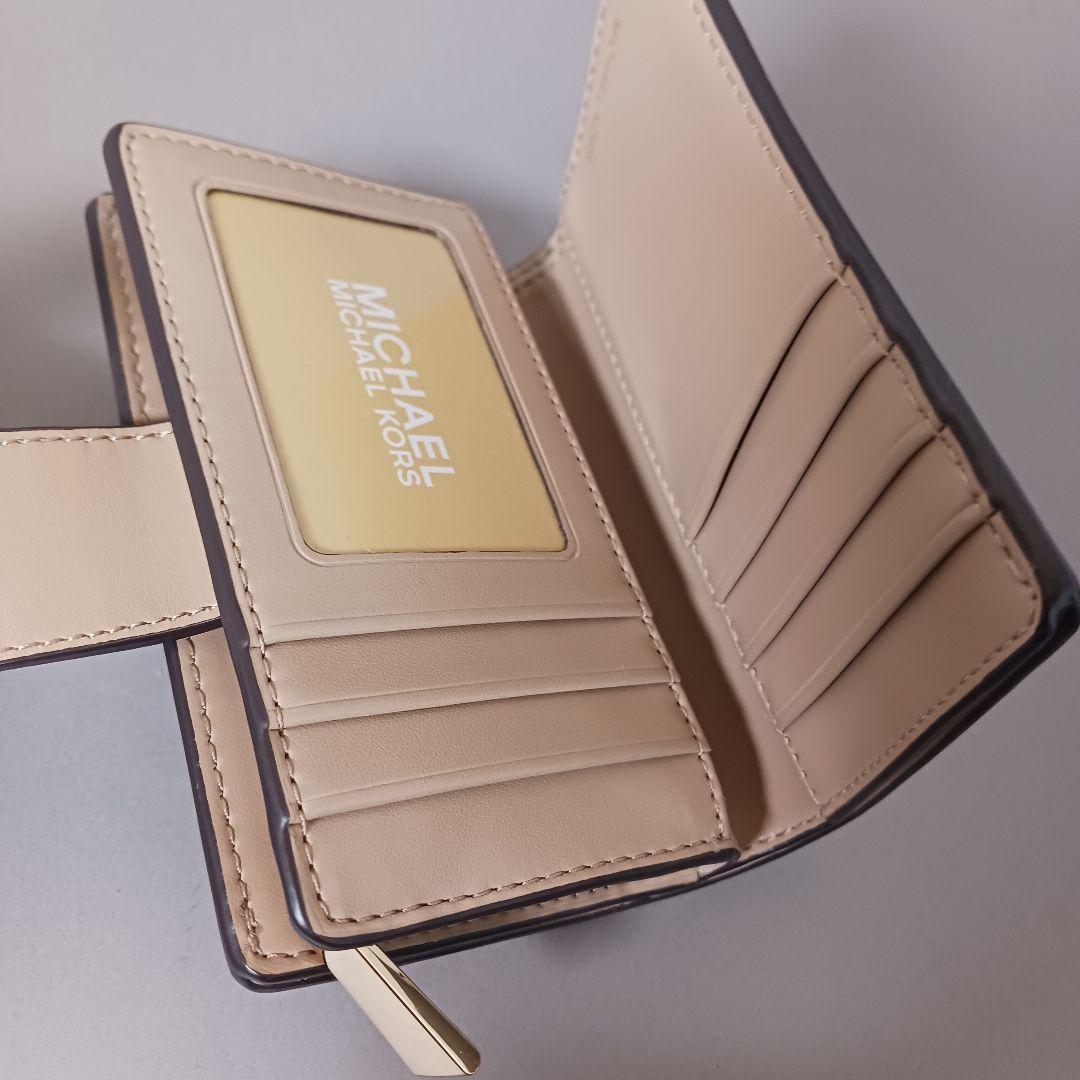 633/新品/MICHAEL KORS マイケルコース/二つ折り財布/ベージュ