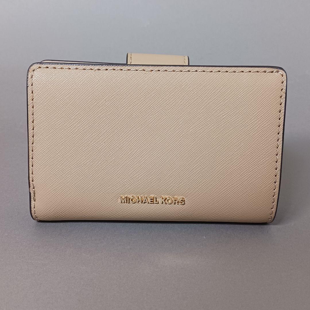 633/新品/MICHAEL KORS マイケルコース/二つ折り財布/ベージュ