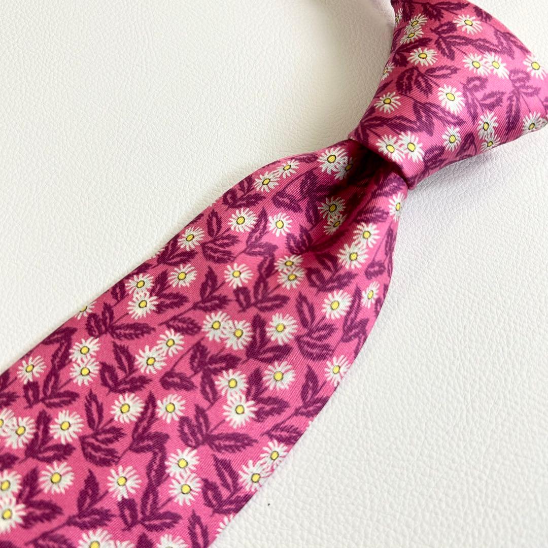 エルメス ネクタイ 花柄 ピンク シルク フランス製 - メルカリ
