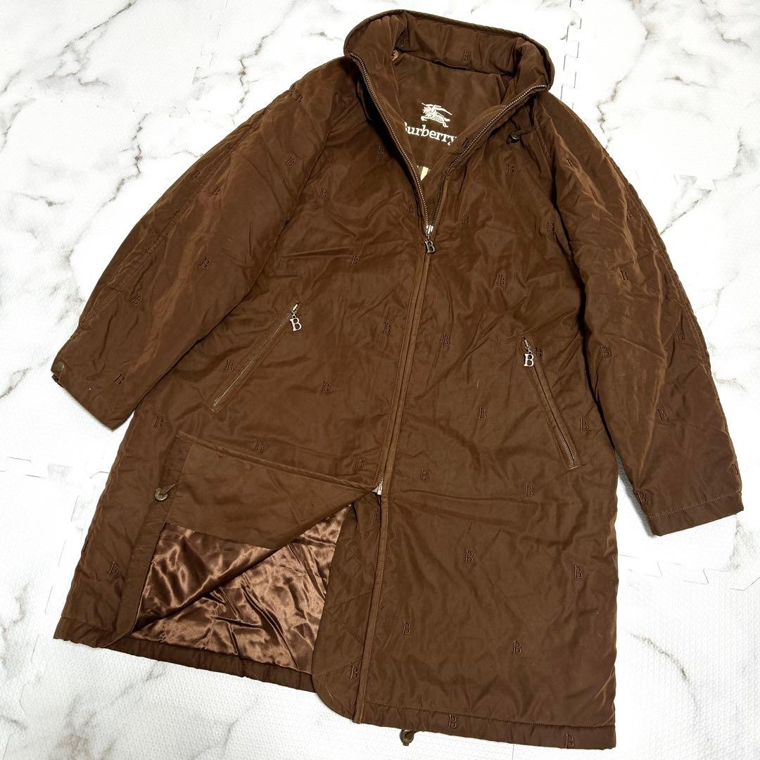 美品 バーバリー ロングゴート B刺繍 アウター ノバチェック メンズ L