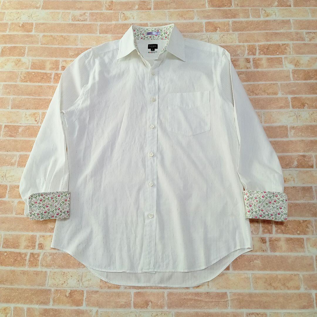 Paul Smith London ストライプ 花柄 白シャツ L - メルカリ