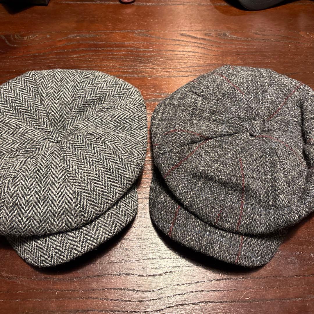 Hanna Hats キャスケット　②点セット HANNA HAT（ハンナハット）/HARRIS TWEED HERRINGBONE 8PANEL HUNTING