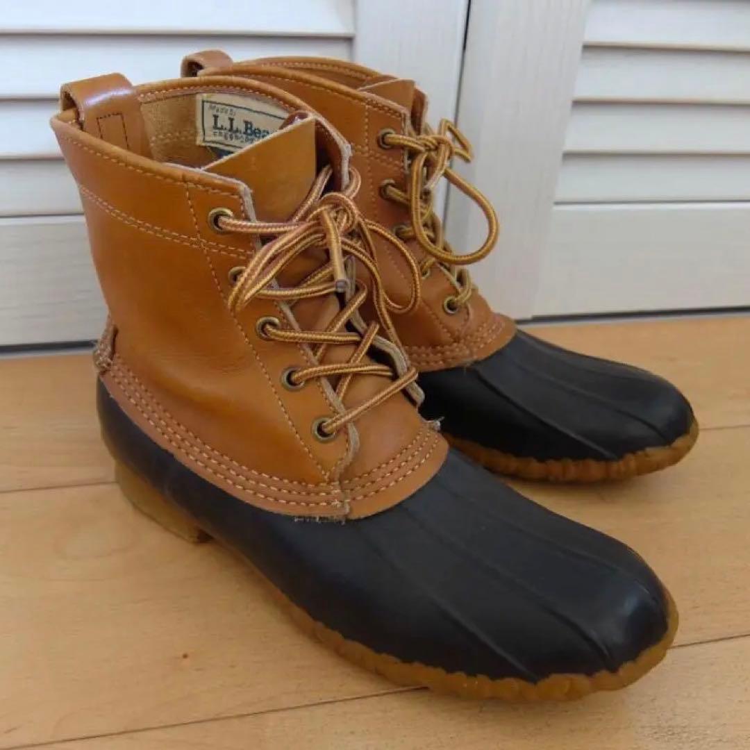 【美USED】80’s後期ヴィンテージ LLビーン ビーンブーツ 雪大雨にも最適 ビンテージ80's○L.L.Beanビーンブーツ茶○240404j1-m-bt-25cmアウト