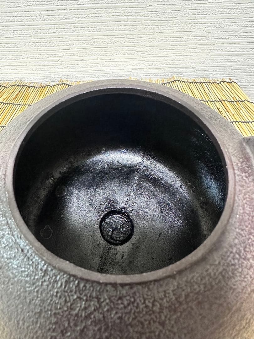 未使用、保管品 南部長文堂 長谷川 光昭造 駒形糸目 南部鉄瓶 南部鉄器