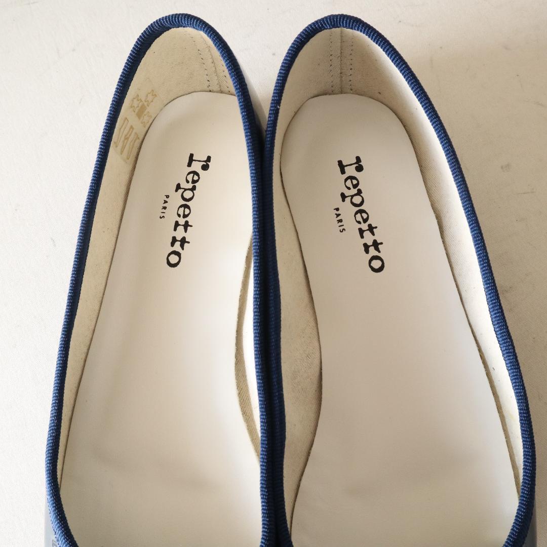 未使用】レペット サンドリオン エナメルバレエシューズ ネイビー39