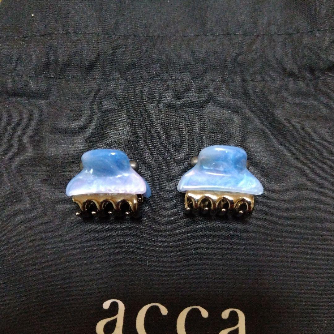 acca ヘアクリップ ミニブルーネイビーマーブル - メルカリ