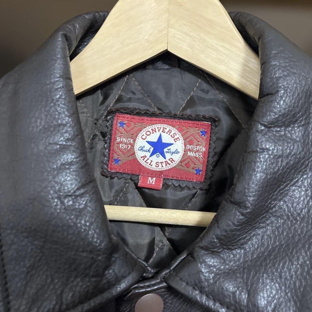 90s converse コンバース　革ジャン　ブラウン