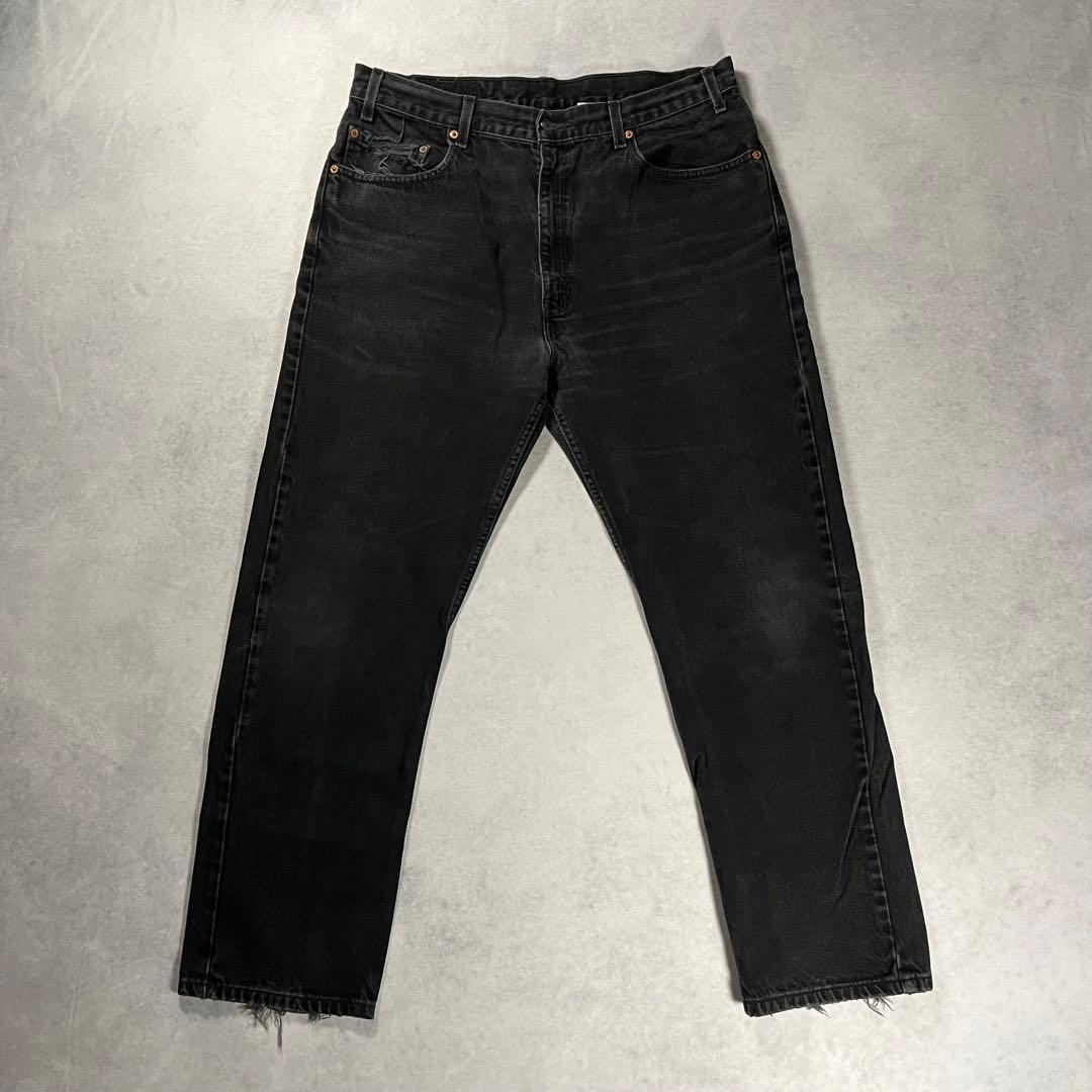 36×30 90s リーバイス 505 ブラックデニム ヒゲ ハチノス アタリ