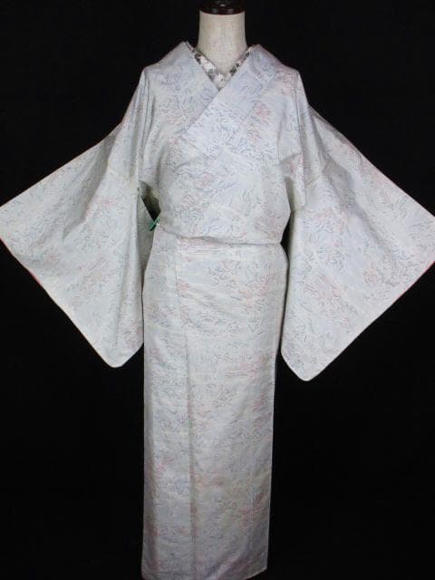 新古品！白大島紬＊7マルキ＊本場大島紬＊楼閣山水＊着物＊164cm