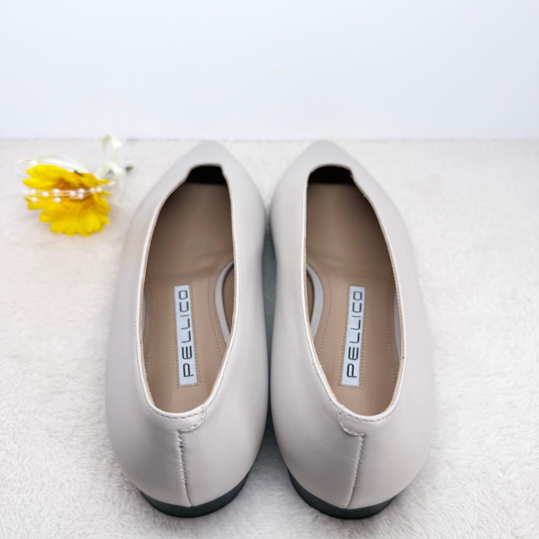 未使用級✨ペリーコ DAMA レザーフラットパンプス グレージュ 38