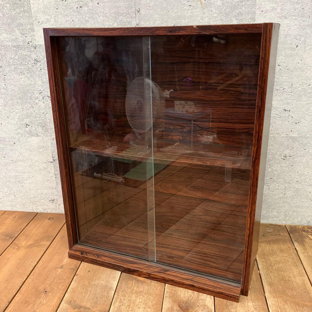 昭和レトロ 木製 ガラス戸キャビネット モダンガラス扉キャビネット