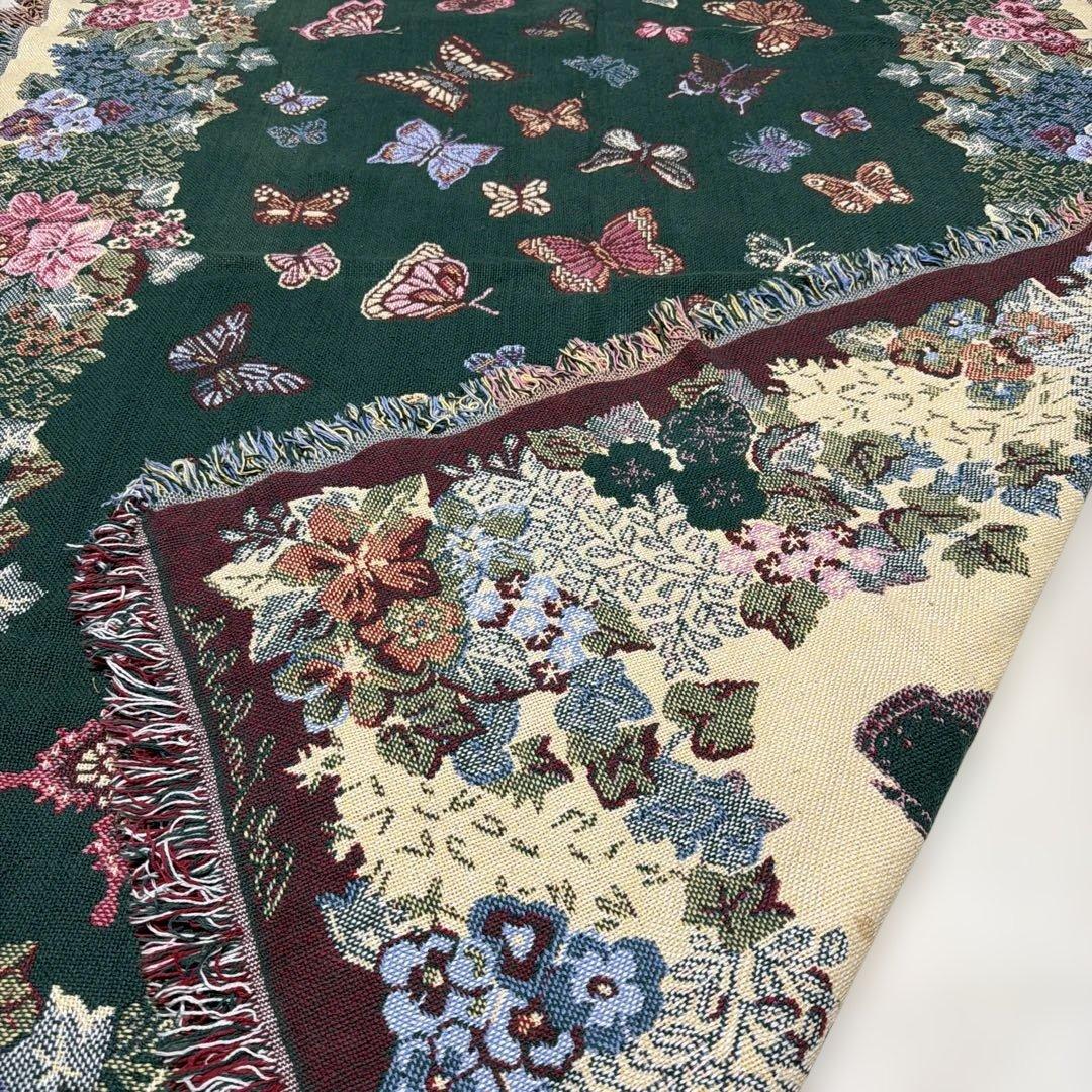 花 蝶々 マルチカバー ソファカバー ヴィンテージラグ 170x125 - メルカリ