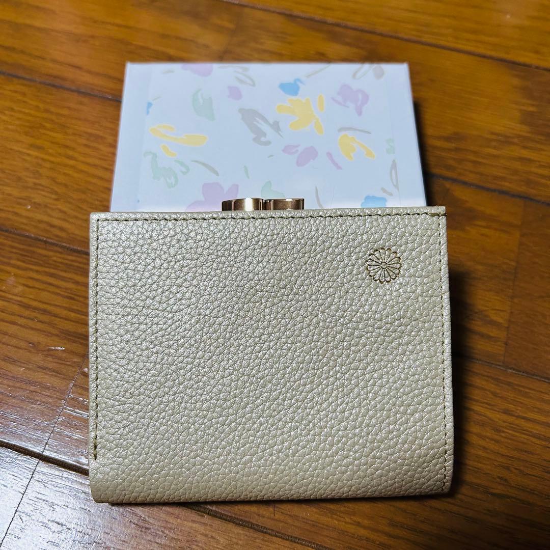 新品未使用》皇居限定がま口財布/シャンパンゴールド/菊の御紋/高級