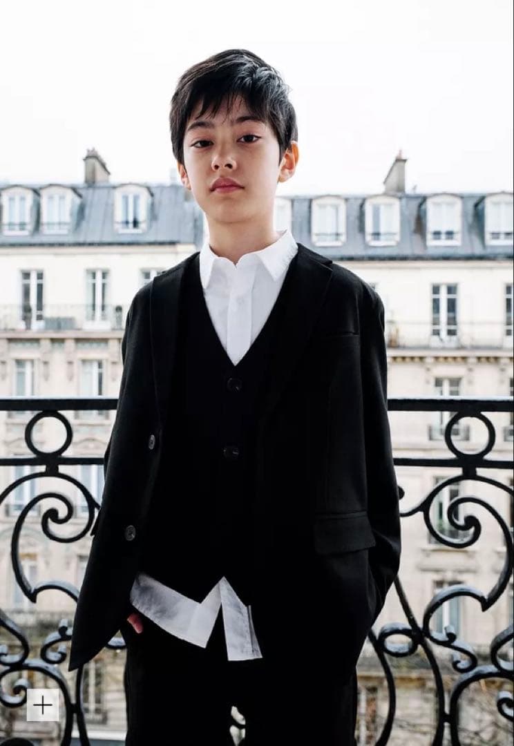 ZARA キッズ 新品 チェック柄ジャケット パンツ 128 スーツ ブラック