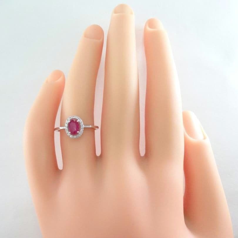 【美品】ルビー　ダイヤモンド　リング　0.45ct　0.09ct　K18WG