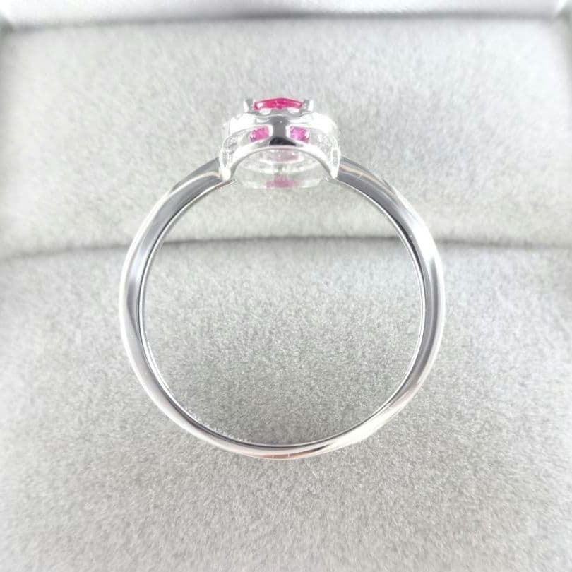 【美品】ルビー　ダイヤモンド　リング　0.45ct　0.09ct　K18WG