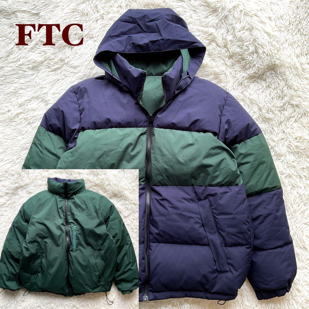 美品✨FTC 700FP ダウンジャケット　ボーダー柄　リバーシブル　L 紺×緑 FTC緑と青のチェック柄ダウンジャケット - メルカリ