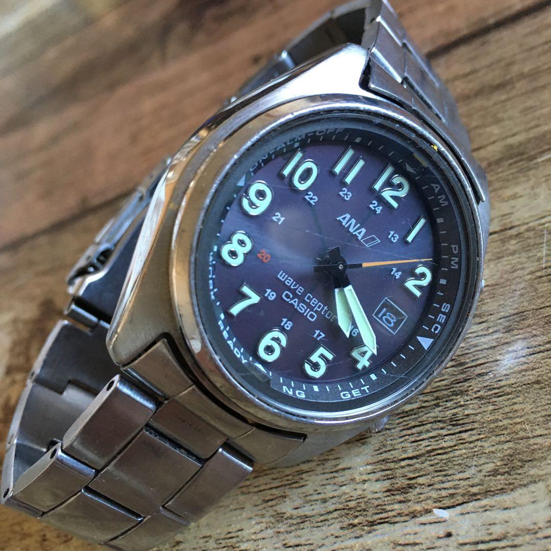 レア◇WVQ-110DJ◇カシオ ウェーブセプター ANA限定 電波ソーラー時計