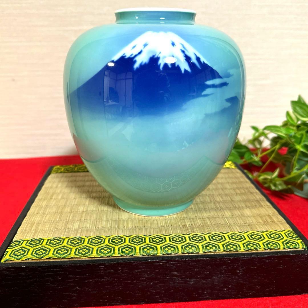 有田焼 深川製磁 青磁富士 富士山 花生 花瓶 - メルカリ
