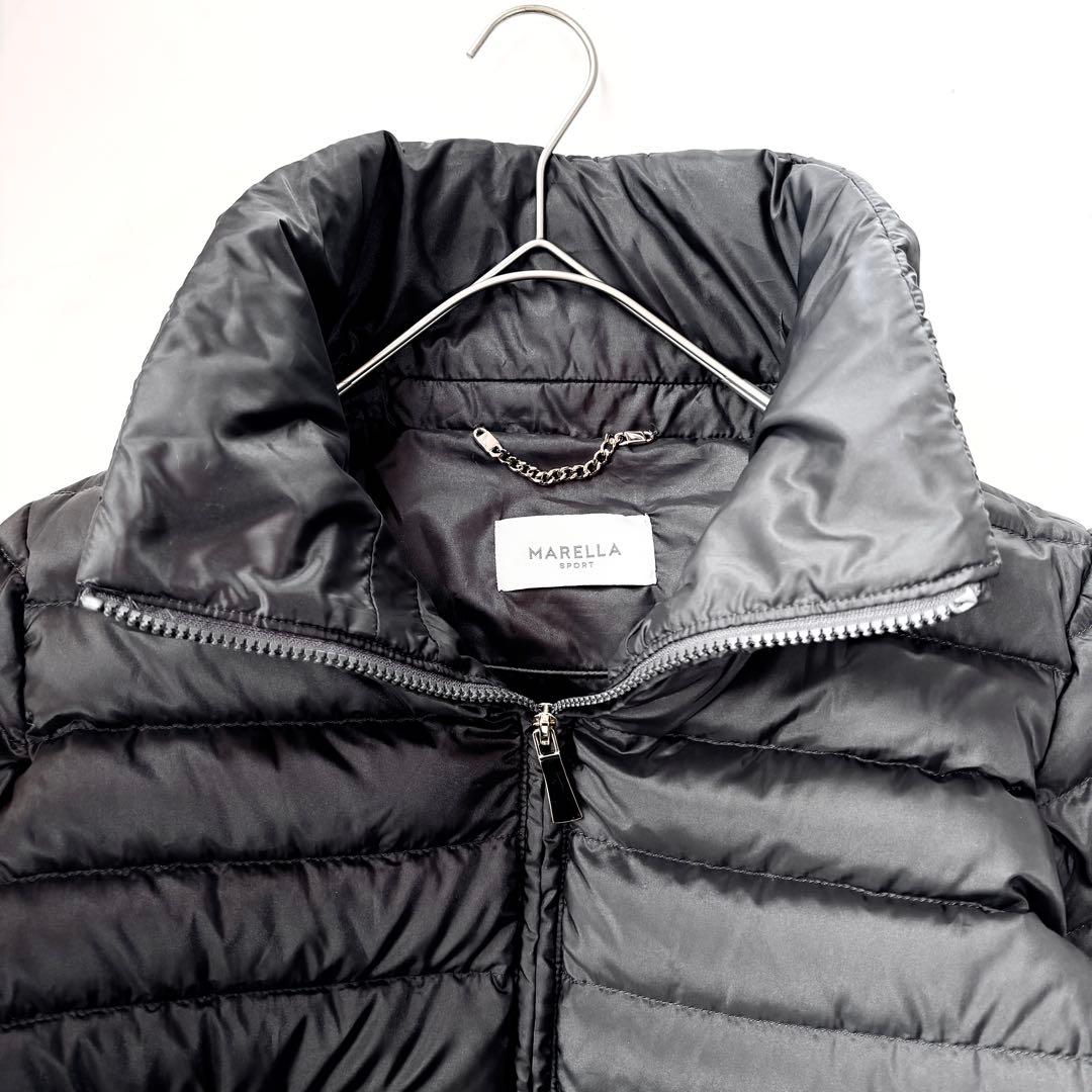 美品✨マックスマーラ ダウンコート 異素材切替 ニット袖 ブラック 42