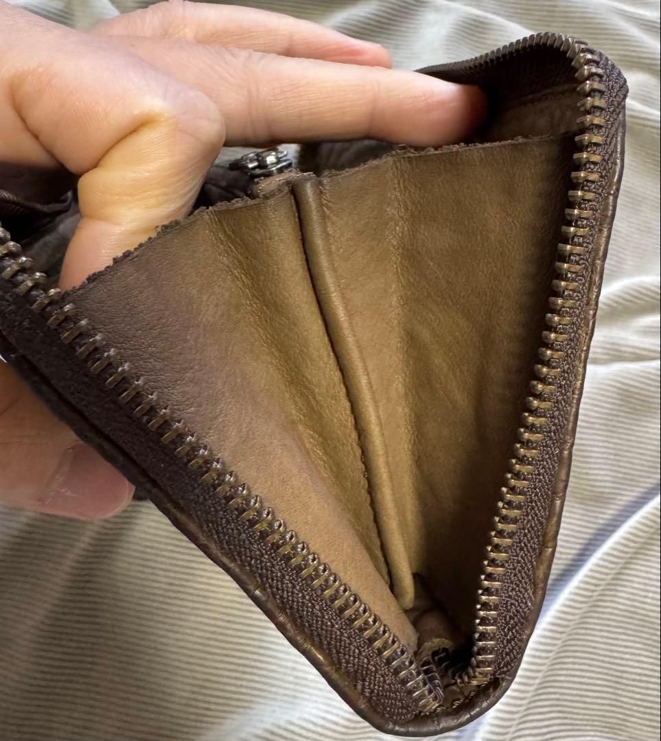 美品！　クロコダイル　ポロサス センター取り　ブラウン　長財布　クリスチャンポー