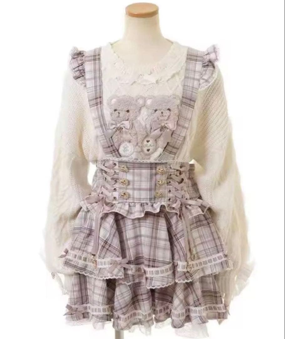 リズリサ はしごリボンチェックティアードスカパン - メルカリ