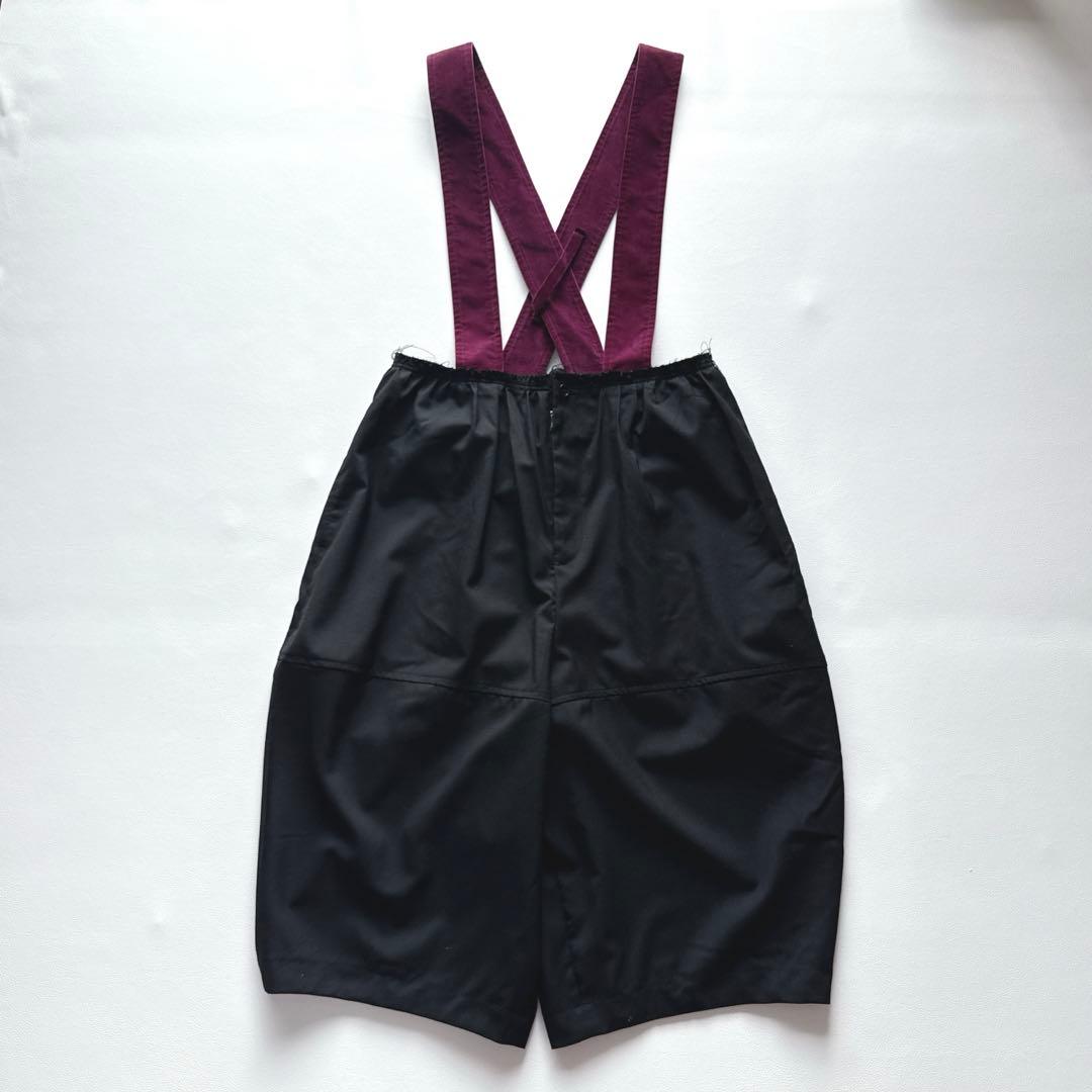 BLACKコムデギャルソン 吊りズボン　サロペット　ベロア　紫黒　サムエルパンツ BLACKコムデギャルソン 吊りズボン サロペット ベロア 紫黒 サムエル