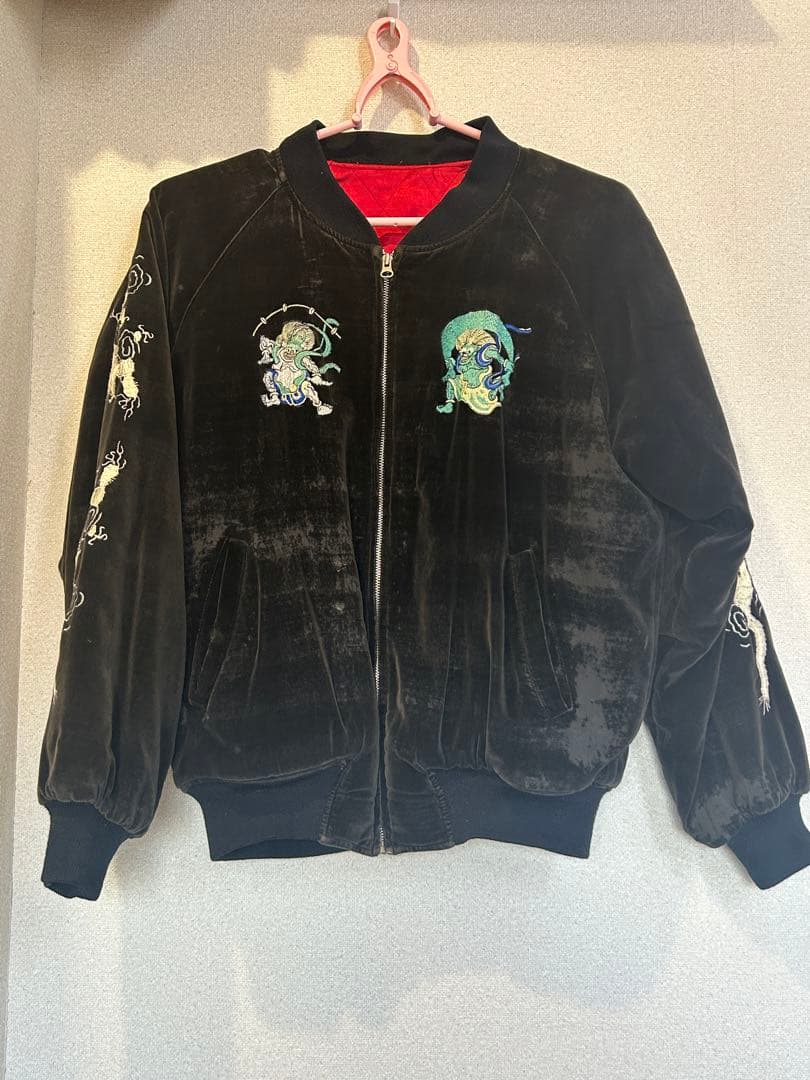 90s 別珍 スカジャン 風神雷神 - メルカリ