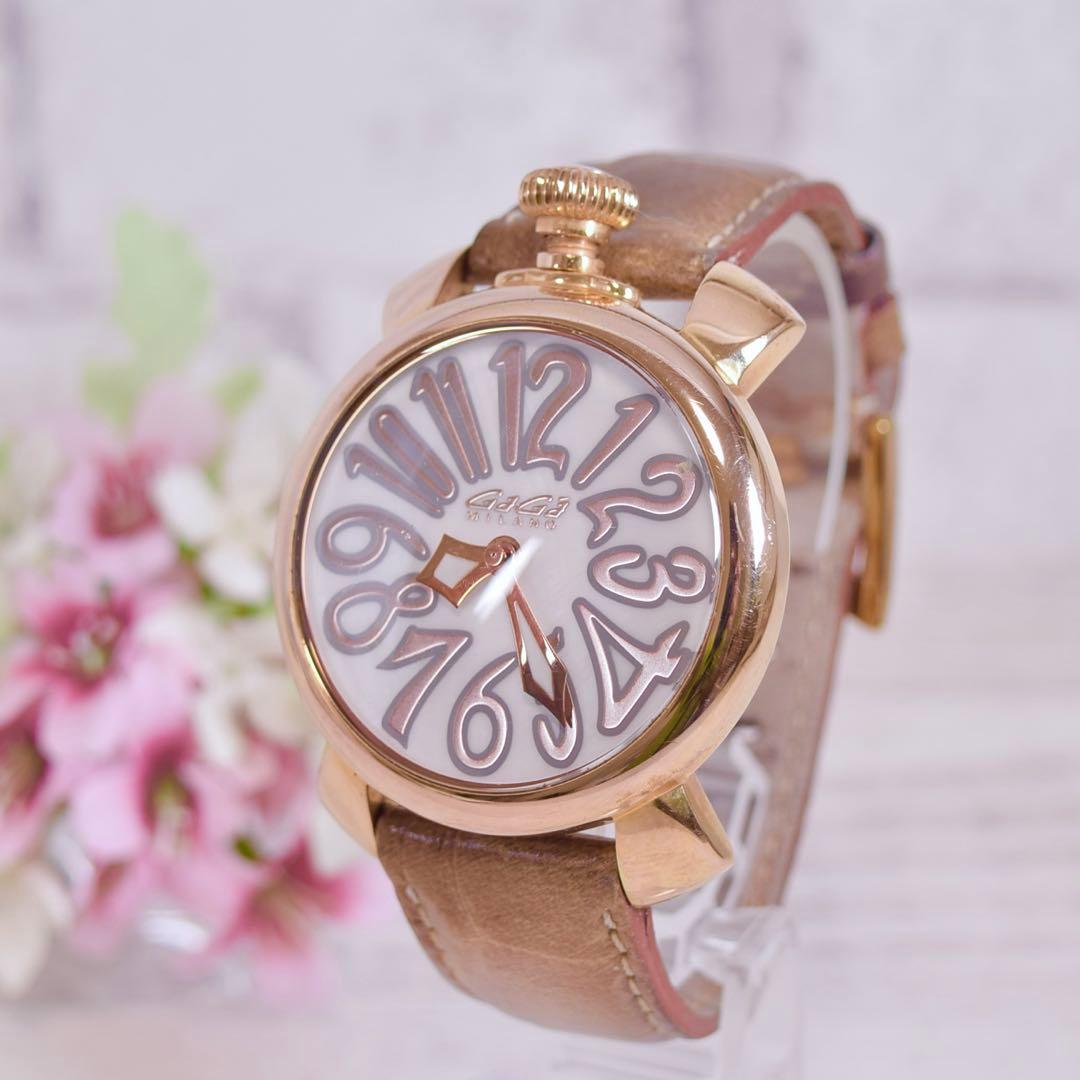 【美品】 ガガミラノ メンズ 腕時計 クォーツ マヌアーレ マニュアーレ 稼働 u-stream-watch_gag-501106s-brw-new