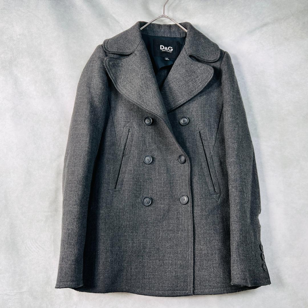 【ドルチェ＆ガッバーナ】Pコート リバー ダブル リアルファー ラクーン L