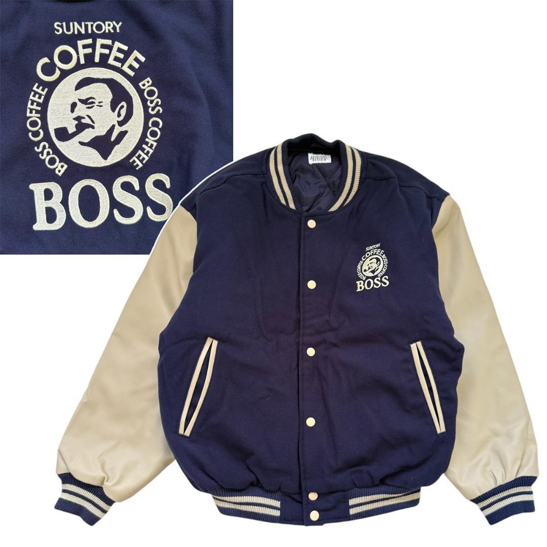 SUNTORY BOSS ボスジャン 本革スタジアムジャンパー レザー - メルカリ
