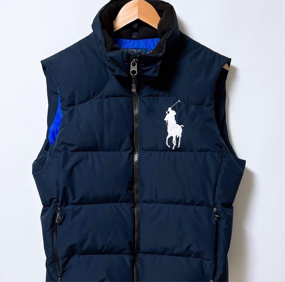 ラルフローレン ビッグポニー ダウンベスト ネイビー 刺繍ロゴ 2533