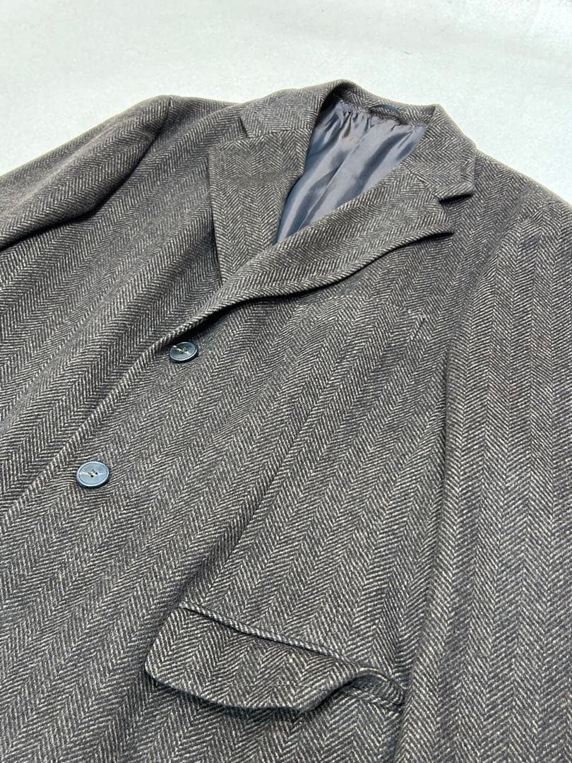 Elmenegildo Zegna ツイードチェスターコート ヘリンボーン