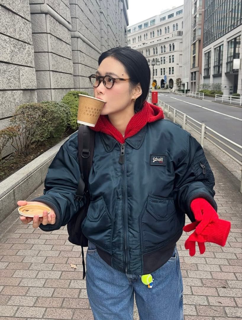 激レア田中シェン着Schott NYC flight jacket L Navy - メルカリ