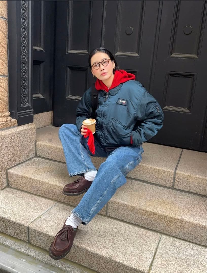 激レア田中シェン着Schott NYC flight jacket L Navy - メルカリ