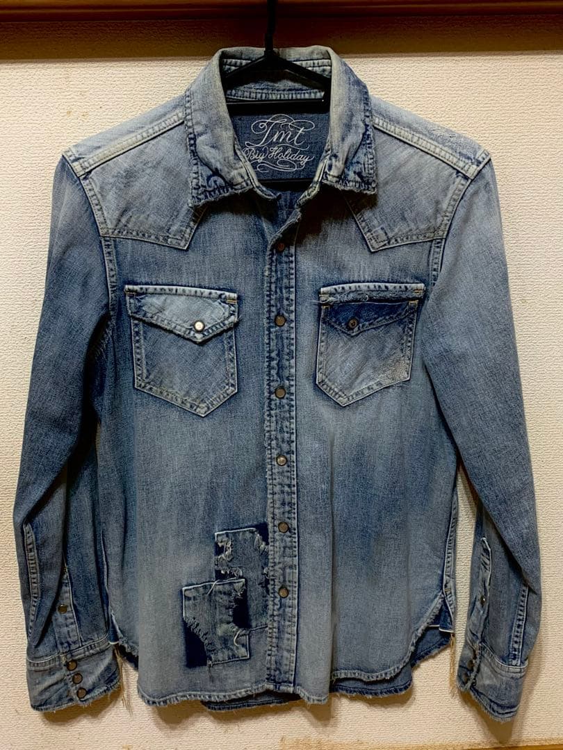TMT デニムシャツ 山下智久着用 TSH-S1304 クラッシュ ダメージ - メルカリ