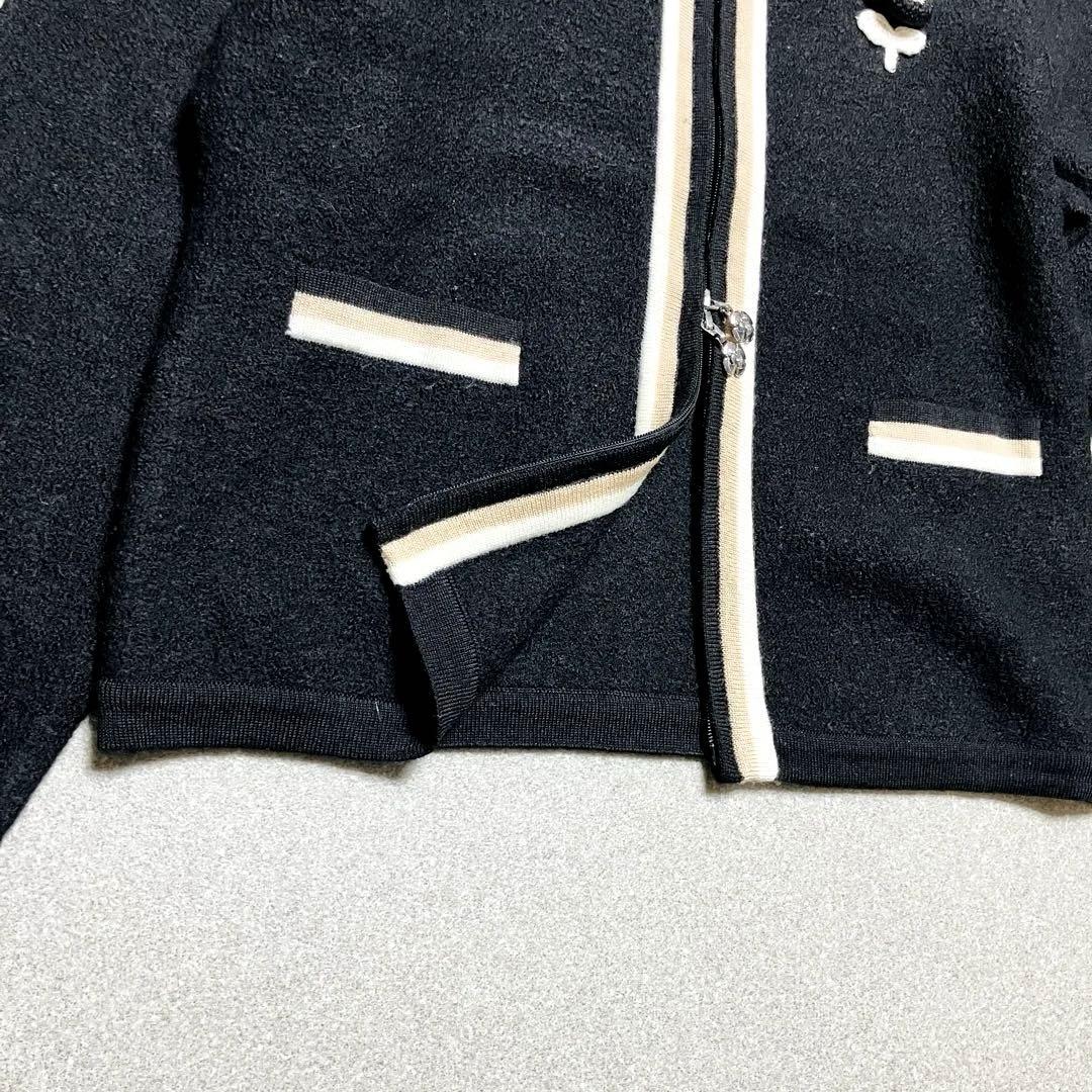 【美品✨24年モデル】エムズグレイシー 圧縮ニット配色 ノーカラージャケット