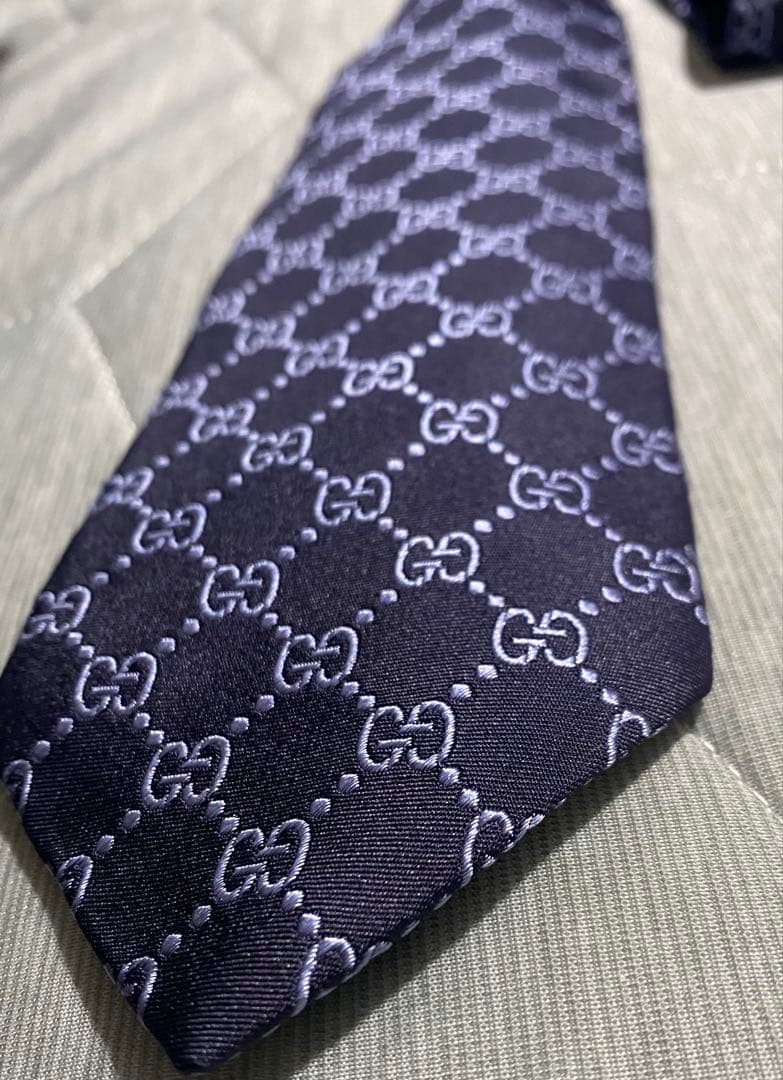 1番人気組み合わせ☆】GUCCI×GGロゴ×ネイビーカラー×剣先8cm