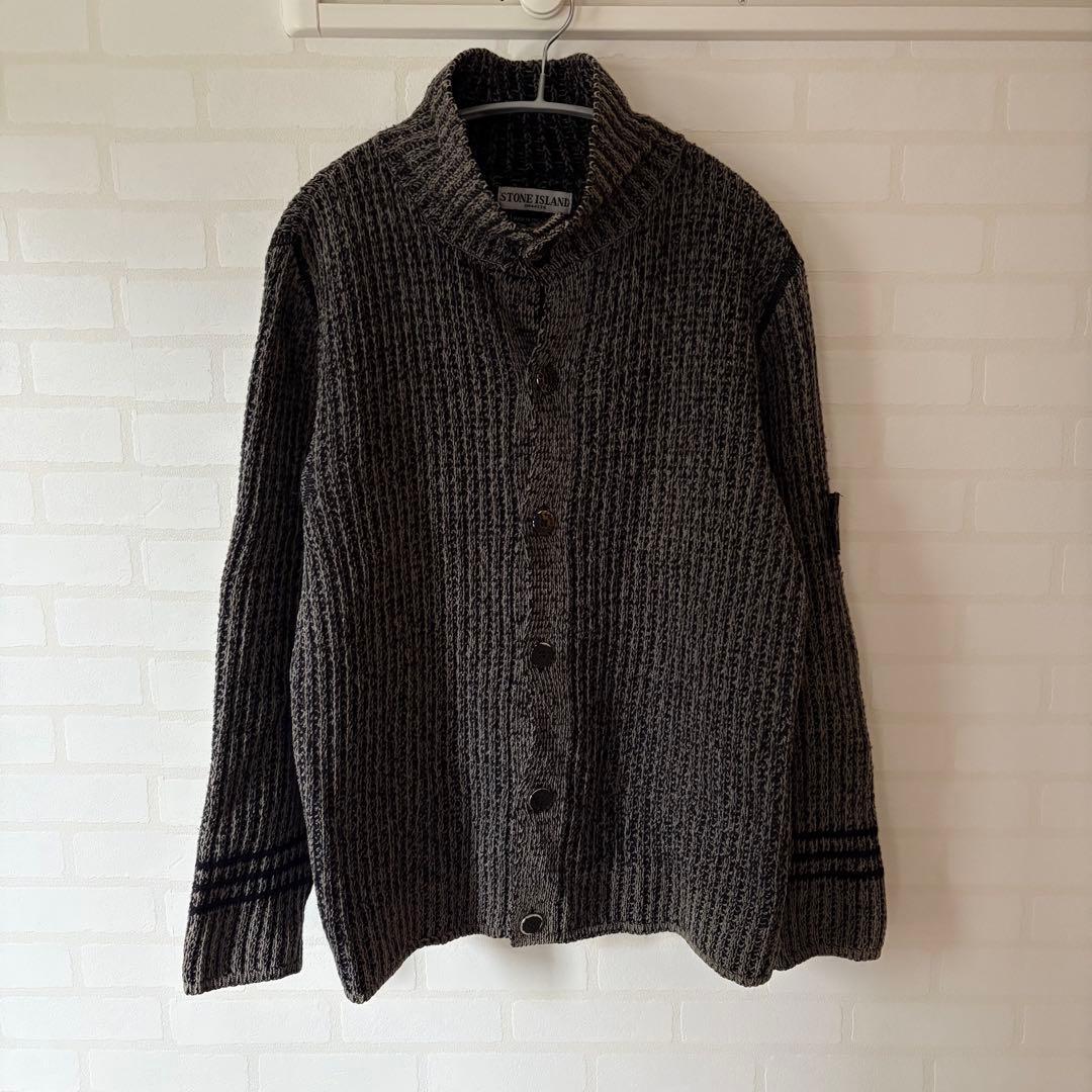 トップス 03AW STONE  High neck Cardigan AURALEE/オーラリー】*COTTON HIGH GAUGE RIB KNIT CROPPED CREW NECK