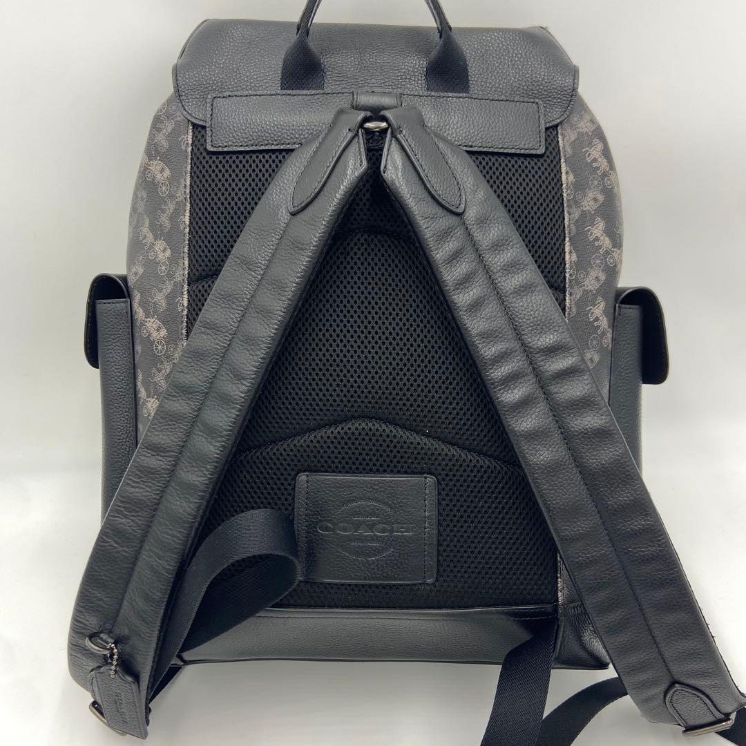 美品✨ コーチ ハドソン 馬車柄 バックパック レザー PVC 黒 89897