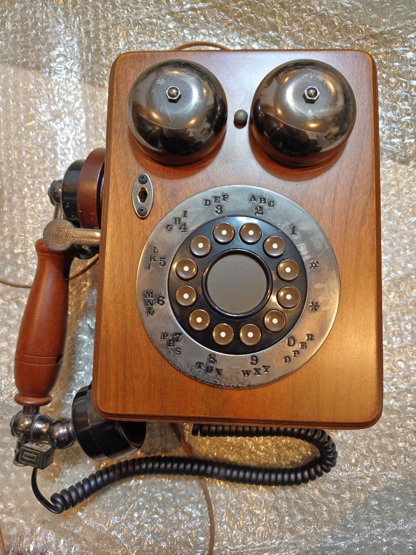 アンティーク ダイヤル式電話 木製 - メルカリ