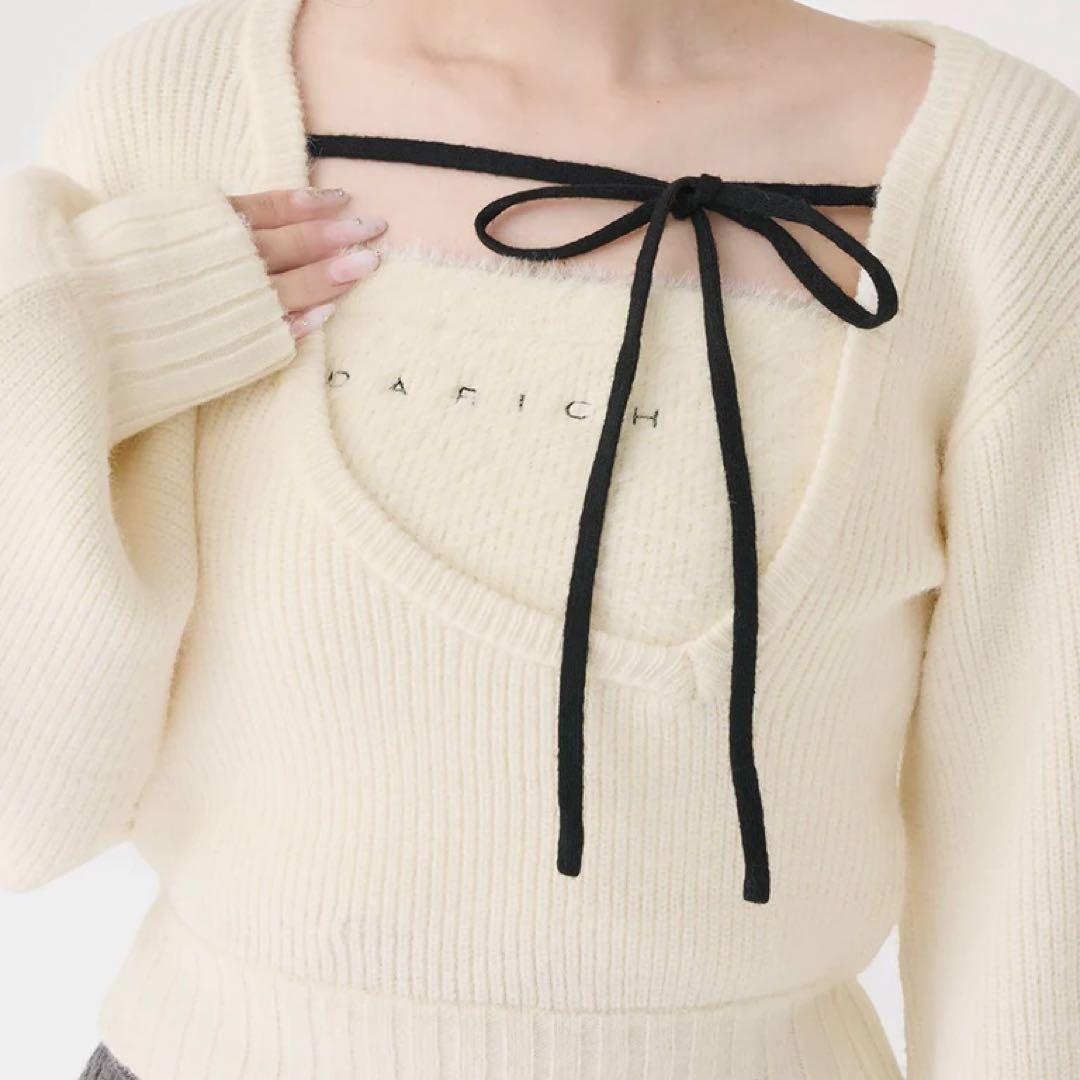 Darich ダーリッチ アシメレイヤードニットトップス IVO